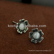 New arrival opal diamond jewelry 925 silver stud earrings